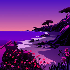 Macos Big Sur Purple Beach Wallpaper