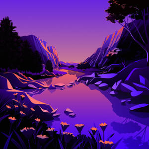 Macos Big Sur Purple Lake Wallpaper