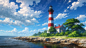 Macos Tahoe Scenic Lighthouse Wallpaper