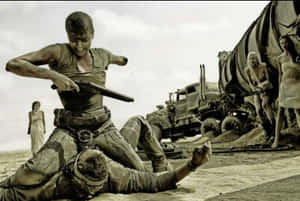 Mad Max Fury Road Desert Combat Scene Wallpaper