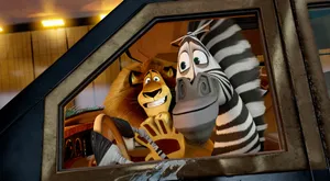 Madagascar3 Lionand Zebra Friends Wallpaper