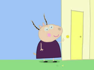 Madame Gazelle Cheerfully Leading A Group Of Happy Children In Playtime Wallpaper