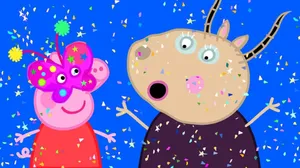 Madame Gazelle Happily Playing Her Guitar At The Park Wallpaper