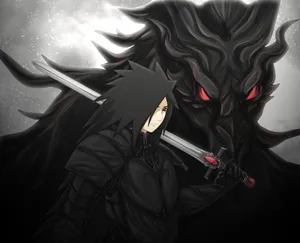 Madara Uchiha And Supernatural Creature Wallpaper
