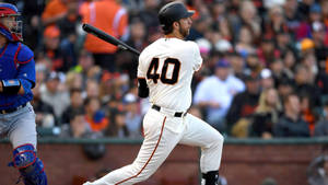 Madison Bumgarner In Swinging Pose Wallpaper