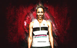 Madison Keys In Action During A Tennis Match Wallpaper