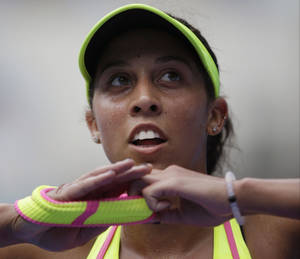 Madison Keys Putting Wristband On Wallpaper