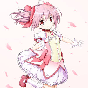 Madoka Magica Pink Petals Wallpaper