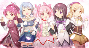 Madoka Magica Pretty Girls Wallpaper