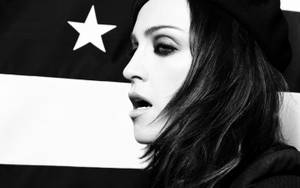 Madonna Elegantly Represents The Stars And Stripes Wallpaper