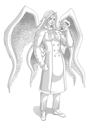 Mael_ Angel_ Wings_ Sketch Wallpaper