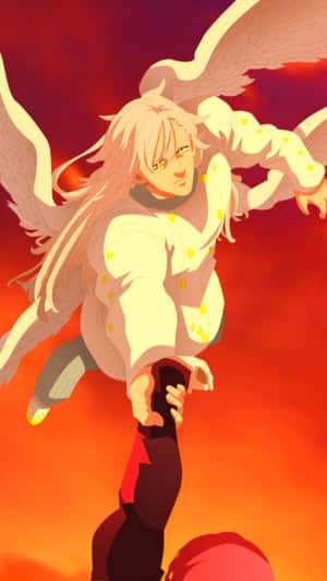 Mael_ Angelic_ Figure_ Flying Wallpaper