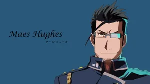 Maes Hughes Posing With A Phone In Fullmetal Alchemist Wallpaper