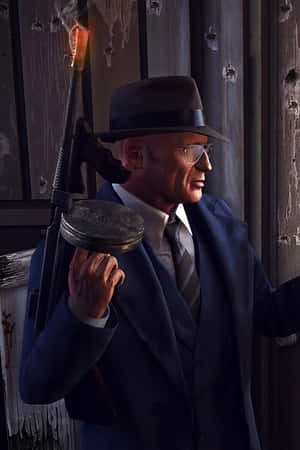 Mafia Ii Character Gangsters With Guns Wallpaper