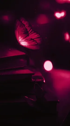 Magenta Butterflyon Piano Keys Wallpaper