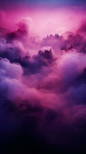 Magenta_ Mist_ Shrouded_ Forest Wallpaper