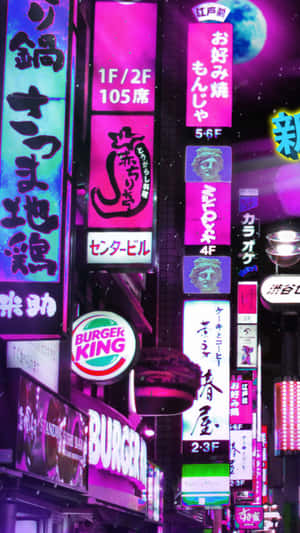 Magenta_ Neon_ Lights_ Urban_ Scene.jpg Wallpaper