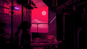 Magenta_ Night_ Alley Wallpaper