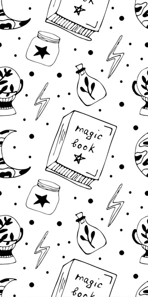 Magic Book Pattern Wallpaper