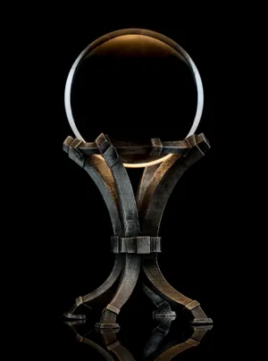 Magical Crystal Ball On Wooden Table Wallpaper