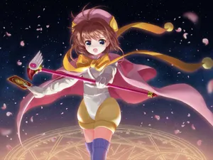 Magical_ Girl_ Starlit_ Background Wallpaper