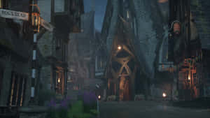 Magical Hogsmeade Village Scenery Wallpaper
