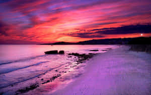 Magical Purple Sunset Over The Horizon Wallpaper