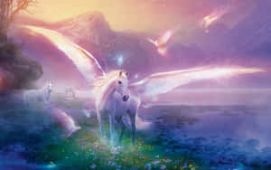 Magical Unicorn With Wings Wallpaper