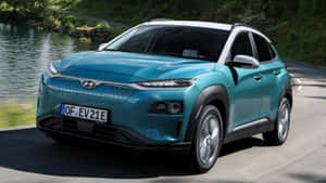 Magnetic Hyundai Kona On An Open Road Wallpaper