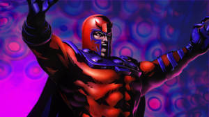 Magneto Engulfed In Blue Energy Circles Wallpaper