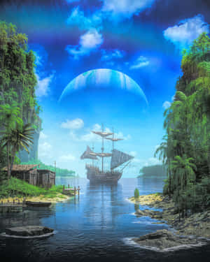 Magnificent Fantasy Pirate Ship Wallpaper