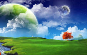 Magnificent Moon Landscape Edit Wallpaper