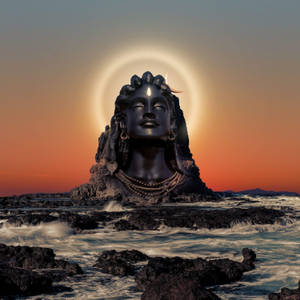 Mahadev Rudra Avatar Bust Statue Wallpaper
