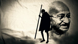 Mahatma Gandhi Sketch Portrait Wallpaper