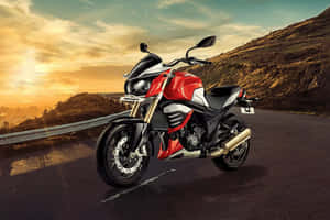 Mahindra Mojo Motorcycle Sunset Ride Wallpaper