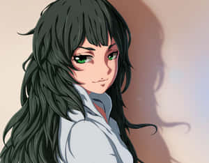 Maho Hiyajo Posing With Her Lab Equipment Wallpaper