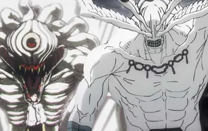 Mahoraga Encounter Anime Scene Wallpaper