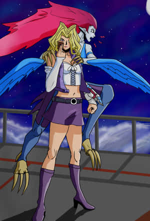 Mai Valentine Showcasing Style And Confidence In Duel Monsters Wallpaper