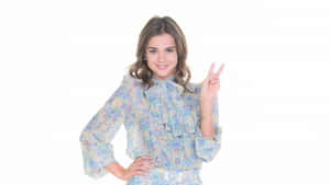 Maia Mitchell Peace Sign Pose Wallpaper