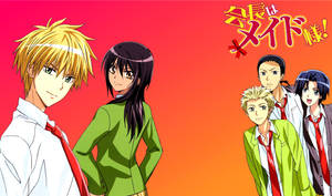 Maid Sama Couple With Idiot Trio Wallpaper