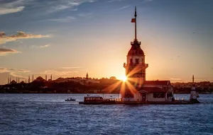Maiden Tower Istanbul Sunset Wallpaper