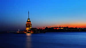 Maiden Tower Istanbul Sunset Silhouette Wallpaper