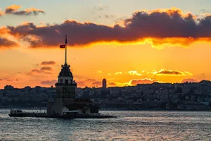 Maiden Tower Istanbul Sunset Wallpaper