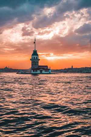 Maiden Tower Istanbul Sunset Wallpaper