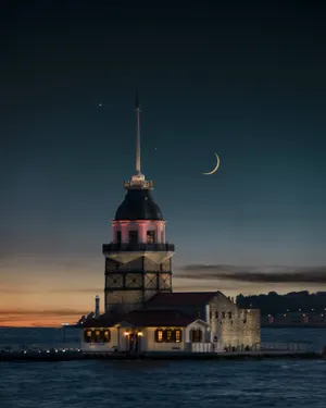 Maiden Tower Istanbul Twilight Wallpaper