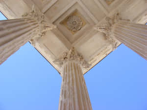 Maison Carrée Ceiling And Columns Wallpaper