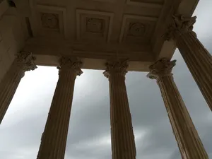 Maison Carrée Columns Gloomy Day Wallpaper