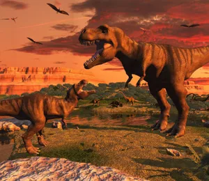 Majestic 3d Dinosaur Roaring In A Prehistoric Jungle Wallpaper