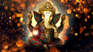 Majestic 3d Representation Of Lord Ganesh Wallpaper