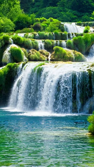 Majestic 3d Waterfall Scenery Wallpaper